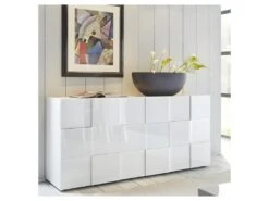 Buffet 3 Portes Laqué Blanc Brillant - TICATO