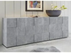 Buffet 4 Portes Béton Ciré Clair - TICATO