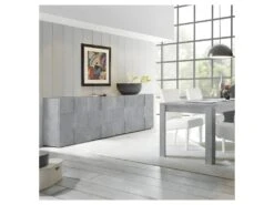 Buffet 4 Portes Béton Ciré Clair - TICATO 5 Buffet 4 Portes Béton Ciré Clair - TICATO -Deco.fr Soldes Boutique buffet 11547289