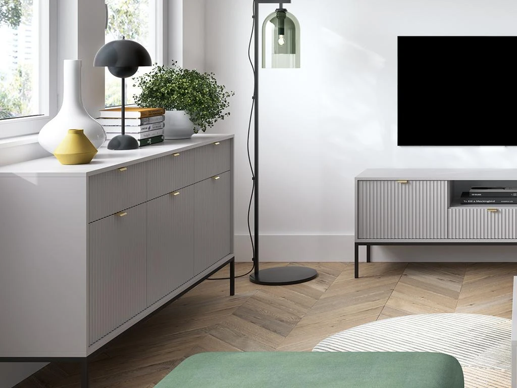 Buffet Avec 3 Portes Et 3 Tiroirs - Gris - LIOUBA De Pascal MORABITO 6 Buffet Avec 3 Portes Et 3 Tiroirs - Gris - LIOUBA De Pascal MORABITO – Image 6