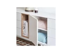 Buffet 1 Porte 6 Tiroirs Laque Crème/Bois - TEULAT CORVO -Deco.fr Soldes Boutique buffet 12409639