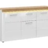 Buffet 3 Portes 1 Tiroir Avec LED Nara Blanc Et Bois -Deco.fr Soldes Boutique buffet 12511559