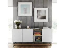 Buffet NINA - Chêne Clair Et Blanc - TEMAHOME -Deco.fr Soldes Boutique buffet 12513931