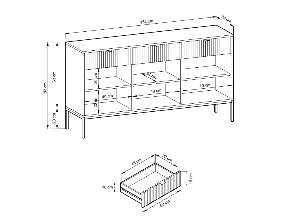Buffet Avec 3 Portes Et 3 Tiroirs - Gris - LIOUBA De Pascal MORABITO 8 Buffet Avec 3 Portes Et 3 Tiroirs - Gris - LIOUBA De Pascal MORABITO – Image 8