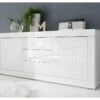 Buffet 2 Portes 3 Tiroirs Blanc Laqué Brillant - MATERA 10 Buffet 2 Portes 3 Tiroirs Blanc Laqué Brillant - MATERA -Deco.fr Soldes Boutique buffet 12989327