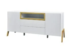 Buffet 2 Portes 2 Tiroirs - Niche De Rangement - Bois - L 175 X P 40 X H 75 - ERZA -Deco.fr Soldes Boutique buffet 13013337