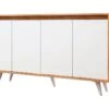 Meuble En Chêne Blanc Avec Panneaux De Particules 100% Mélaminés. 140x86x40 Cm -Deco.fr Soldes Boutique buffet 13047535