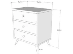 Meuble En Noyer Blanc Avec Panneau De Particules 100% Mélaminé. 50x68x35 -Deco.fr Soldes Boutique buffet 13047637