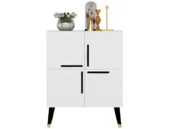 Meuble En Bois Blanc Avec Panneaux De Particules 100% Mélaminés. 70x90x35 Cm