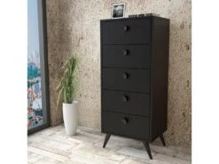 Meuble En Bois Noir Avec Panneaux De Particules 100% Mélaminés. 49x118,4x40 -Deco.fr Soldes Boutique buffet 13047759
