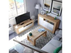 Buffet 3 Portes Et Un Compartiment De Rangement L139 Cm - Baltik -Deco.fr Soldes Boutique buffet 13396063