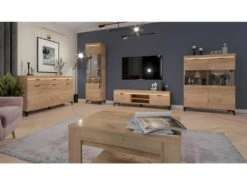 Buffet 2 Portes 2 Tiroirs LED Inclus Ruben Bois -Deco.fr Soldes Boutique buffet 14020911