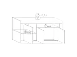 Buffet 3 Portes 1 Niche Blanc/Béton Ciré Foncé - LUBIO -Deco.fr Soldes Boutique buffet 14340841