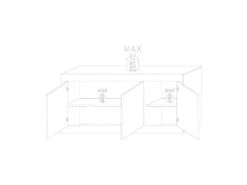 Buffet 3 Portes Blanc/Béton Ciré Clair - MATERA -Deco.fr Soldes Boutique buffet 14340899