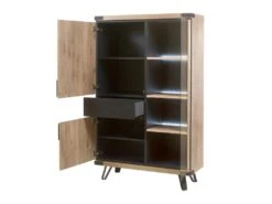 Argentier 3 Portes Chêne Miel/Métal - ANGELE 5 Argentier 3 Portes Chêne Miel/Métal - ANGELE -Deco.fr Soldes Boutique buffet 14340955