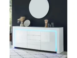 Buffet à LED SUZANE Laqué Blanc Brillant 170cm 6 Buffet à LED SUZANE Laqué Blanc Brillant 170cm -Deco.fr Soldes Boutique buffet 14409855