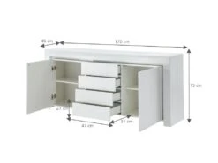 Buffet à LED SUZANE Laqué Blanc Brillant 170cm 7 Buffet à LED SUZANE Laqué Blanc Brillant 170cm -Deco.fr Soldes Boutique buffet 14409857