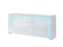 Buffet à LED SUZANE Laqué Blanc Brillant 170cm 9 Buffet à LED SUZANE Laqué Blanc Brillant 170cm -Deco.fr Soldes Boutique buffet 14409861