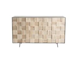 CLEMENCE - Buffet 4 Portes Bois Sapin Et Pieds Métal -Deco.fr Soldes Boutique buffet 14652183