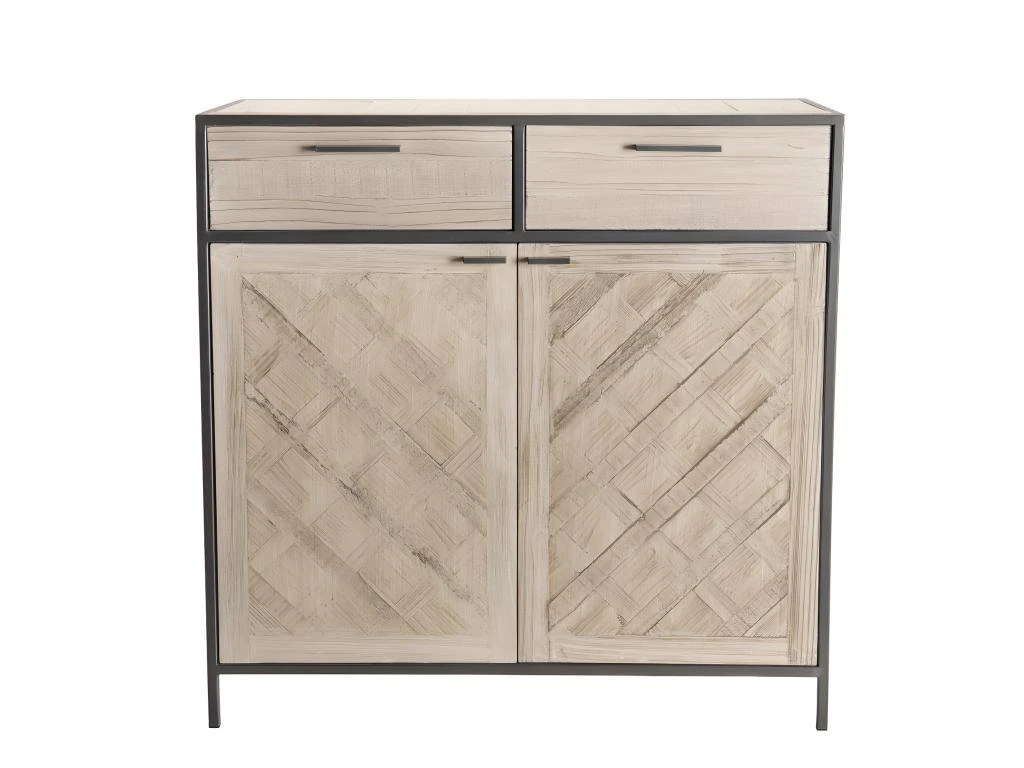 CLEMENCE - Buffet 2 Portes 2 Tiroirs Bois Sapin Et Métal 2 CLEMENCE - Buffet 2 Portes 2 Tiroirs Bois Sapin Et Métal – Image 2