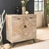 ANDRO - Buffet Beige Scandi 2 Tiroirs 2 Portes Pieds Noirs Sapin -Deco.fr Soldes Boutique buffet 14652525