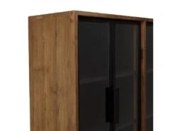 ALIDA - Buffet 4 Portes Vitrées 6 étagères 1 Niche -Deco.fr Soldes Boutique buffet 14656097