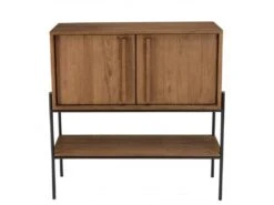 ALIDA - Buffet 2 Portes 1 Niche En Bois De Teck Recyclé Naturel -Deco.fr Soldes Boutique buffet 14657297
