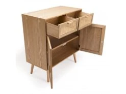 ROMEO - Buffet Couleur Naturelle 2 Tiroirs 2 Portes Bois Cannage -Deco.fr Soldes Boutique buffet 14657349