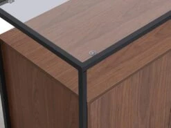 Buffet Avec 3 Portes En MDF, Verre Trempé Et Métal - Naturel Foncé - CAMATA 14 Buffet Avec 3 Portes En MDF, Verre Trempé Et Métal - Naturel Foncé - CAMATA -Deco.fr Soldes Boutique buffet 14816857