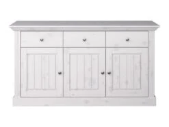 Alonso Buffet 3 Portes, 3 Tiroirs, White Washed.