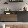 Buffet Avec 2 Portes, 3 Tiroirs Et 1 Niche - Naturel Foncé Et Anthracite - RUSELO 11 Buffet Avec 2 Portes, 3 Tiroirs Et 1 Niche - Naturel Foncé Et Anthracite - RUSELO -Deco.fr Soldes Boutique buffet 15692959