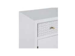 Meuble D'entrée 1 Porte 5 Tiroirs Bois Clair/Blanc - PRIMAVERA -Deco.fr Soldes Boutique buffet 17624075