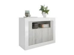 Meuble D'entrée 2 Portes Blanc/Pin Blanc - LUBIO