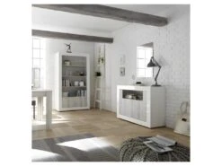 Meuble D'entrée 2 Portes Blanc/Pin Blanc - LUBIO -Deco.fr Soldes Boutique buffet 17624649
