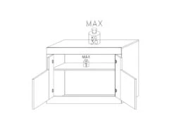 Meuble D'entrée 2 Portes Blanc/Pin Blanc - LUBIO -Deco.fr Soldes Boutique buffet 17624653