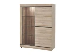 Argentier 2 Portes Chêne Naturel à LEDs - COURTRAI