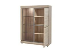 Argentier 2 Portes Chêne Naturel à LEDs - COURTRAI 8 Argentier 2 Portes Chêne Naturel à LEDs - COURTRAI -Deco.fr Soldes Boutique buffet 17625559