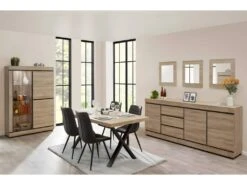 Argentier 2 Portes Chêne Naturel à LEDs - COURTRAI 9 Argentier 2 Portes Chêne Naturel à LEDs - COURTRAI -Deco.fr Soldes Boutique buffet 17625561