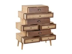 Meuble D'entrée 8 Tiroirs Bois/Rotin - BISCUIT -Deco.fr Soldes Boutique buffet 17625571