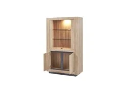 Argentier 4 Portes Chêne Naturel à LEDs - OSTENDE -Deco.fr Soldes Boutique buffet 17625739