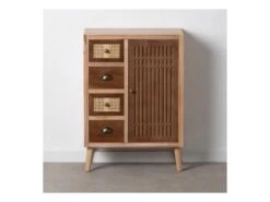 Meuble D'entrée 1 Porte 4 Tiroirs Bois/Rotin - BISCUIT 8 Meuble D'entrée 1 Porte 4 Tiroirs Bois/Rotin - BISCUIT -Deco.fr Soldes Boutique buffet 17625799