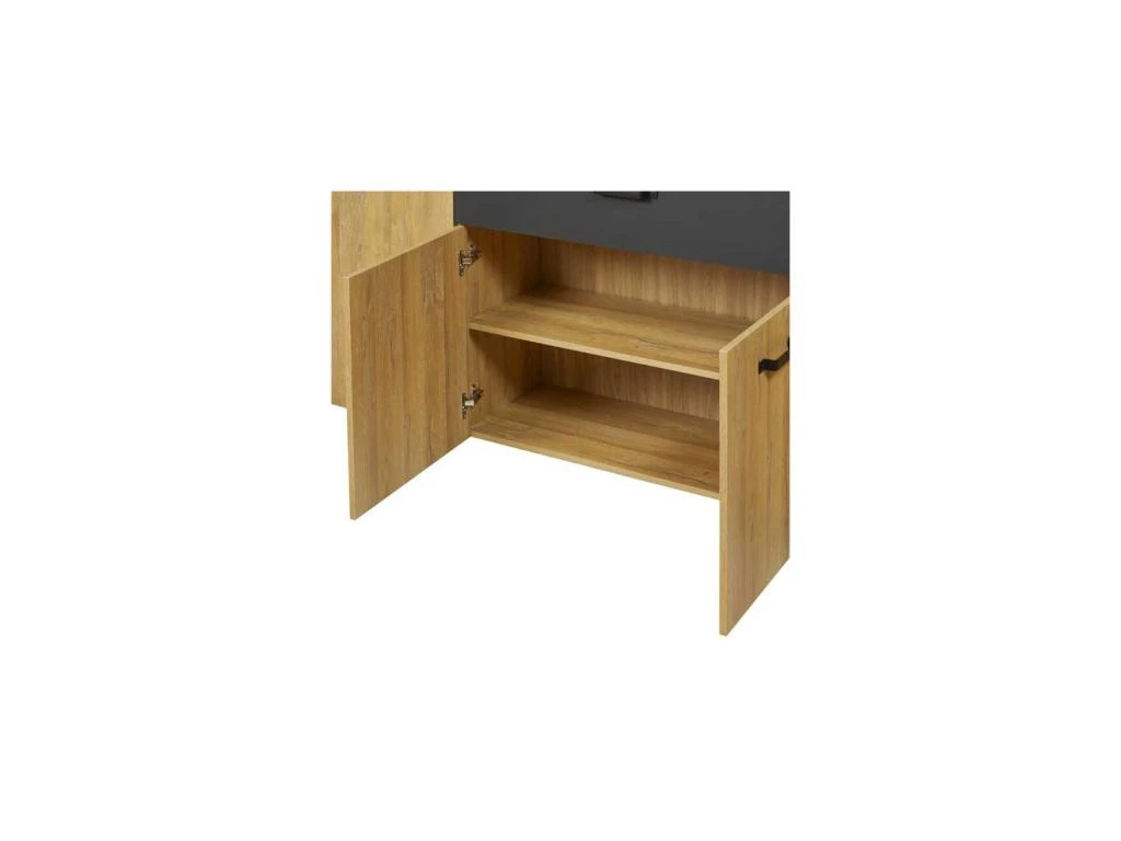 Buffet 4 Portes 1 Tiroir Chêne Naturel/Noir- ARTEMIS 4 Buffet 4 Portes 1 Tiroir Chêne Naturel/Noir- ARTEMIS – Image 4