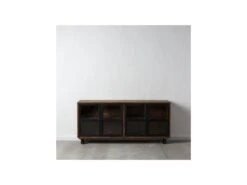 Buffet 4 Portes Vitrées Bois/Noir - JUPLO -Deco.fr Soldes Boutique buffet 17788437