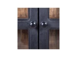 Buffet 4 Portes Vitrées Bois/Noir - JUPLO -Deco.fr Soldes Boutique buffet 17788441