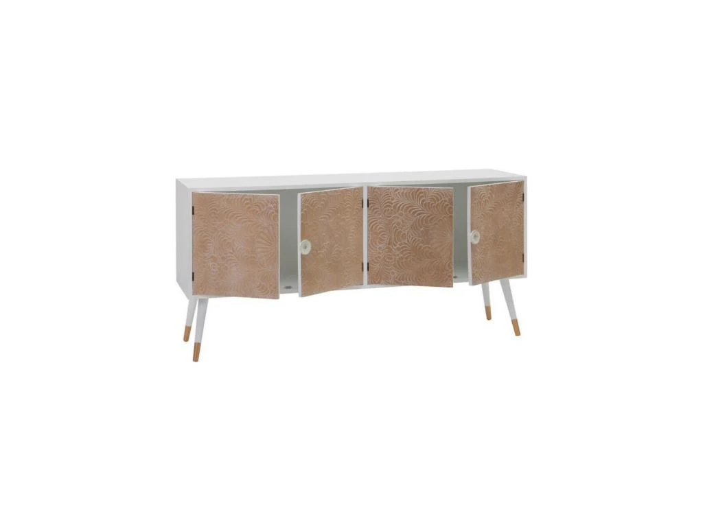 Buffet 4 Portes Bois Massif/Blanc - FLORETTE 4 Buffet 4 Portes Bois Massif/Blanc - FLORETTE – Image 4