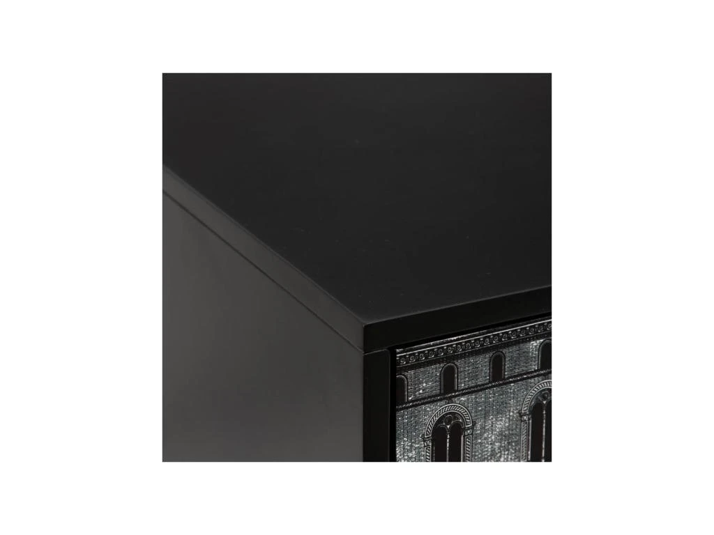 Armoire De Salon 2 Portes Blanc & Noir/Bois - VINTA 4 Armoire De Salon 2 Portes Blanc & Noir/Bois - VINTA – Image 4
