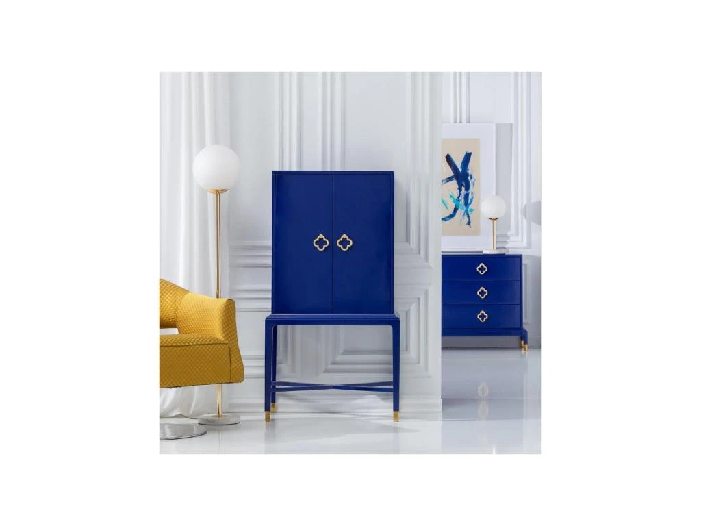 Armoire De Salon 2 Portes Bleu électrique - NUITA 2 Armoire De Salon 2 Portes Bleu électrique - NUITA – Image 2