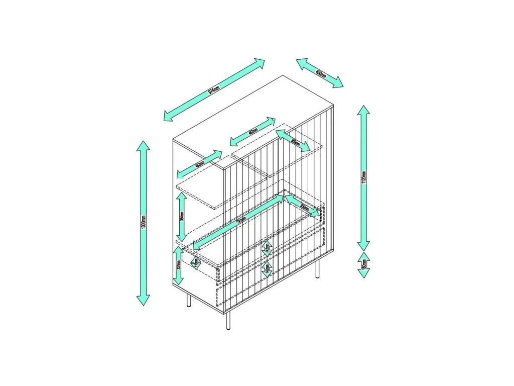 Meuble D'entrée 2 Portes 2 Tiroirs Noir - TEULAT SIERRA 6 Meuble D'entrée 2 Portes 2 Tiroirs Noir - TEULAT SIERRA – Image 6