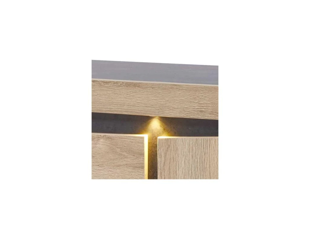 Buffet 3 Portes 1 Tiroir Chêne Naturel à LEDs - OSTENDE 6 Buffet 3 Portes 1 Tiroir Chêne Naturel à LEDs - OSTENDE – Image 6