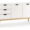Buffet Baku 3 Tiroir Y 2 Porte Blanc, Pin Massif, Longueur 140 Cm -Deco.fr Soldes Boutique buffet 18369789